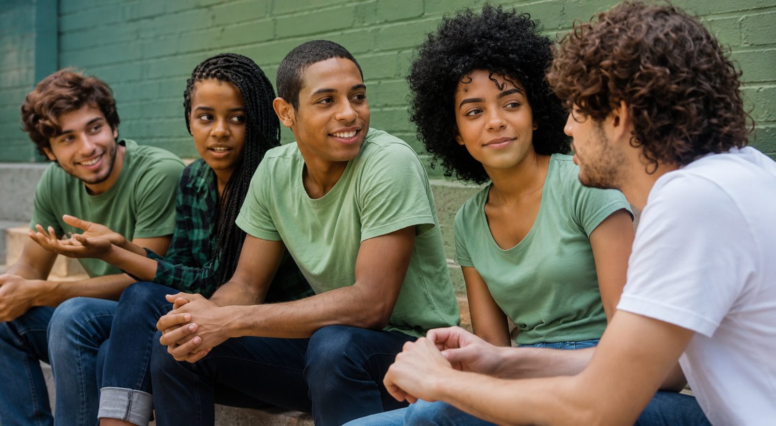 Alunos conversando na escola